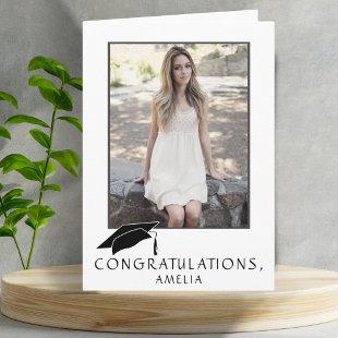 Modern Simple Congratulations Graduation Photo Card