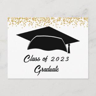 Modern Simple Gold Graduation Announcement Postcard