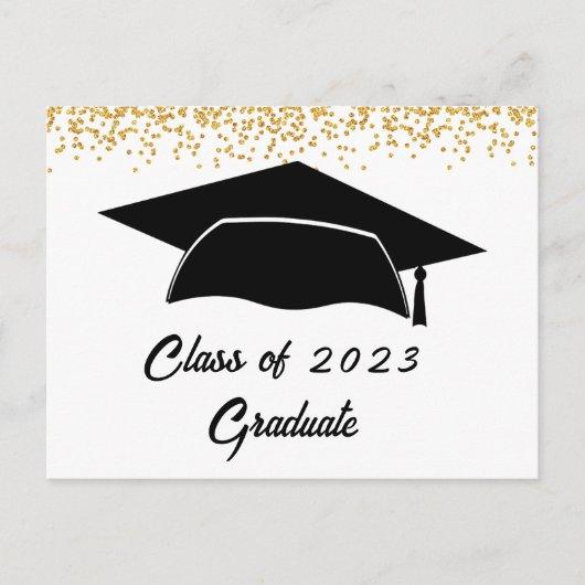Modern Simple Gold Graduation Announcement Postcard