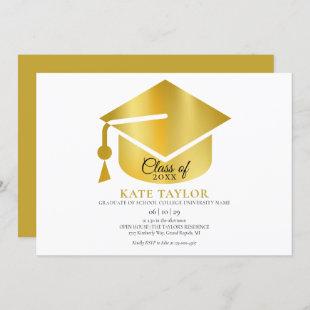 Modern Simple Gold Graduation Party Invitation