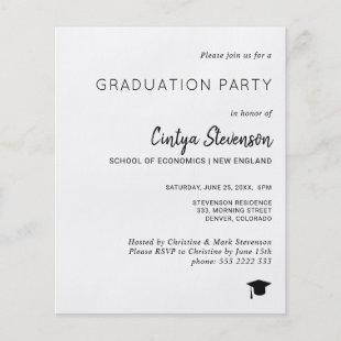 Modern simple graduation party invitation flyer