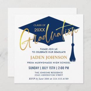 Modern Simple Graduation Party QR code Invitation