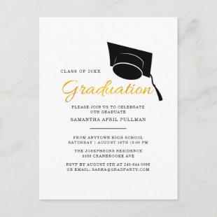 Modern Simple Minimalist 2022 Graduation Party Invitation Postcard