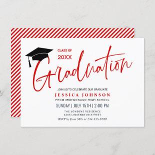 Modern Simple Minimalist Graduation Party Invitation
