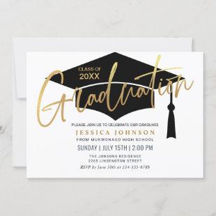 Modern Simple Minimalist Graduation Party Invitation