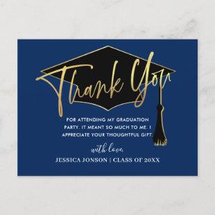 Modern Simple Minimalist Graduation Thank You Announcement Postcard