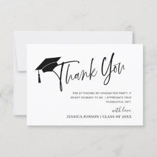 Modern Simple Minimalist Graduation Thank You Card