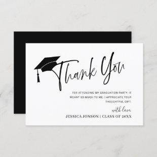 Modern Simple Minimalist Graduation Thank You Card