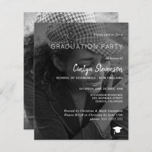 Modern simple photo graduation party invitation