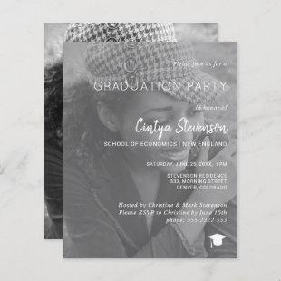 Modern simple photo graduation party invitation