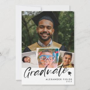 Modern Snapshot Collage Graduation Invitation