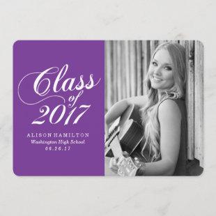 Modern Solid Purple | Graduation Announcement