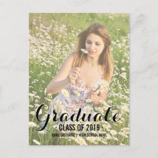 Modern Summer Graduate Invite Photo Postcard