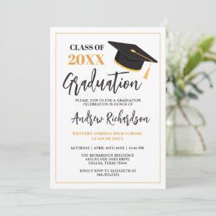 Modern Tassel Elegant Typography Graduation Party Invitation