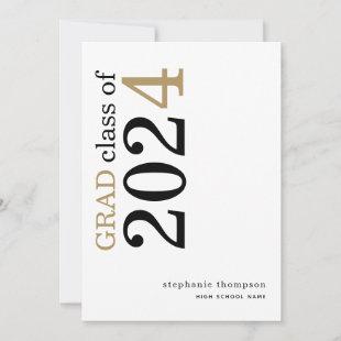 Modern Typography Black Gold 2024 Graduation Announcement