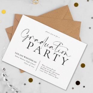 Modern Typography Graduation Party  Invitation