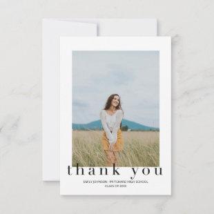 Modern Typography Graduation Thank You Note Announcement