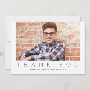 Modern Typography Graduation Thank You Photograph Announcement