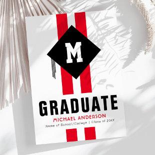 Modern Typography Male Graduation Announcement