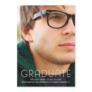 Modern Typography Photo Graduation Magnetic Card