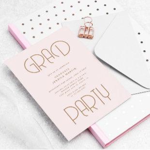 Modern Typography Photo Graduation Party Invite