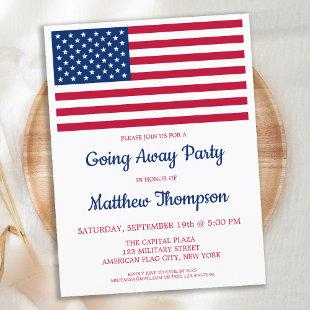 Modern USA Flag Military Soldier Going Away Party  Postcard