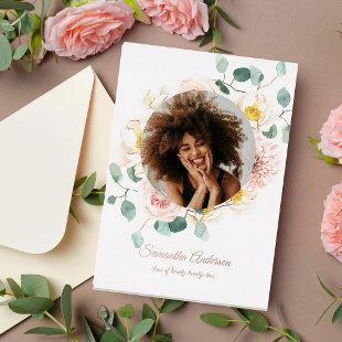 Modern Watercolor Colorful Beauty Frame Rose Gold  Foil Invitation