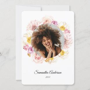 Modern Watercolor Colorful Floral Frame Invitation