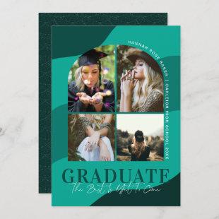 Modern Waves | Simple Arched Graduation 4 Photo Announcement