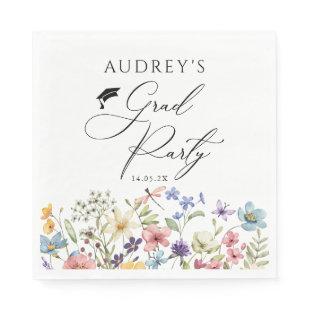 Modern Wildflowers Floral  Grad Party  Napkins