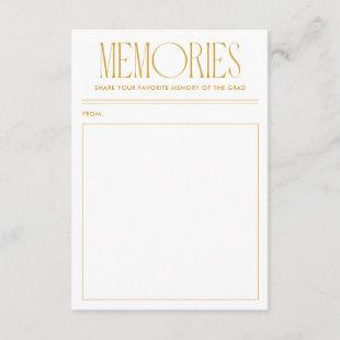 Modern Yellow Favorite Memory Graduate Enclosure Card