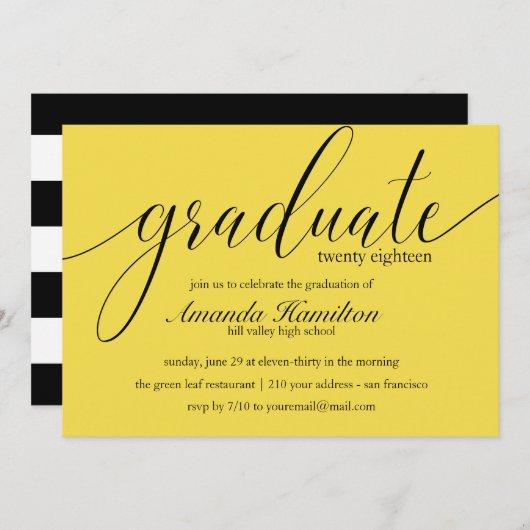 Modern Yellow  typography Graduation Invitation