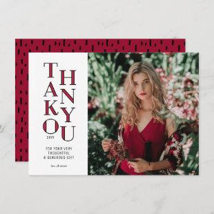 Modernist Red Graduation Thank You Card