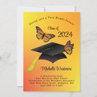 Monarch Butterfly Graduation Party Invitation
