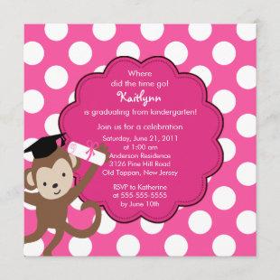 Monkey Grad Graduation Invitation for Girls