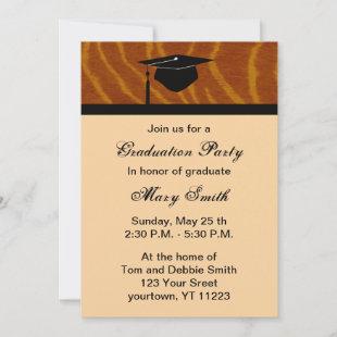 Monogram Tiger Graduation Party Invitation