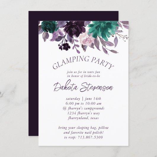 Moody Boho | Eggplant Purple Floral Glamping Party Invitation