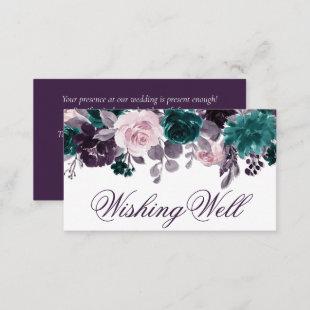 Moody Boho | Eggplant Purple Floral Wishing Well Enclosure Card