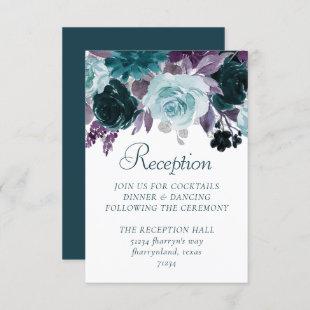 Moody Boho | Teal Turquoise and Purple Reception Enclosure Card