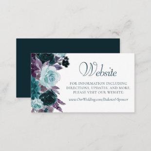 Moody Boho | Teal Turquoise Dark Floral Website Enclosure Card