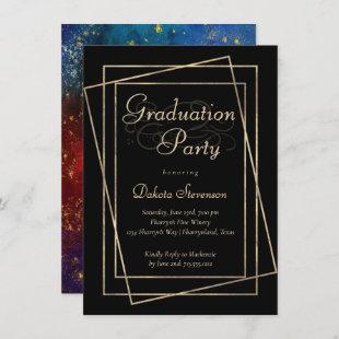 Moody Ombre | Bold Jewel Tone Graduation Party Invitation