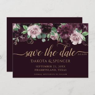 Moody Passion | Dramatic Purple Wine Rose Garland Save The Date