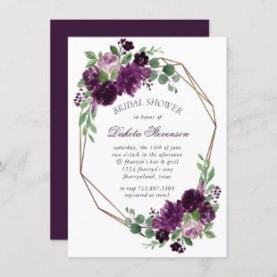 Moody Passion | Purple Floral Geometric Shower Invitation