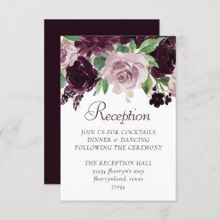 Moody Passions | Dramatic Purple Wine Reception Enclosure Card