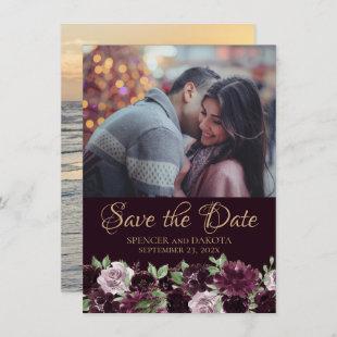 Moody Passions | Dramatic Purple Wine Rose 2 Photo Save The Date