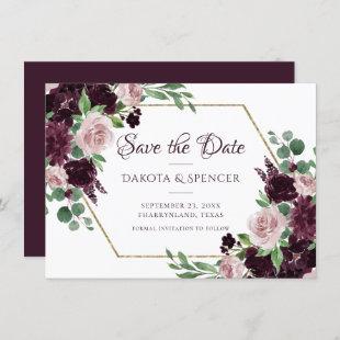 Moody Passions | Dramatic Purple Wine Rose Bouquet Save The Date