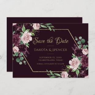 Moody Passions | Dramatic Purple Wine Rose Bouquet Save The Date