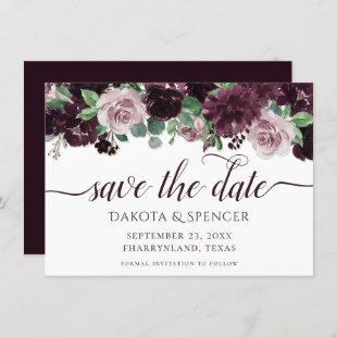 Moody Passions | Dramatic Purple Wine Rose Garland Save The Date