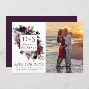 Moody Passions | Dramatic Purple Wine Rose Photo Save The Date