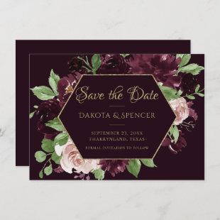 Moody Passions | Dramatic Purple Wine Rose Wreath Save The Date